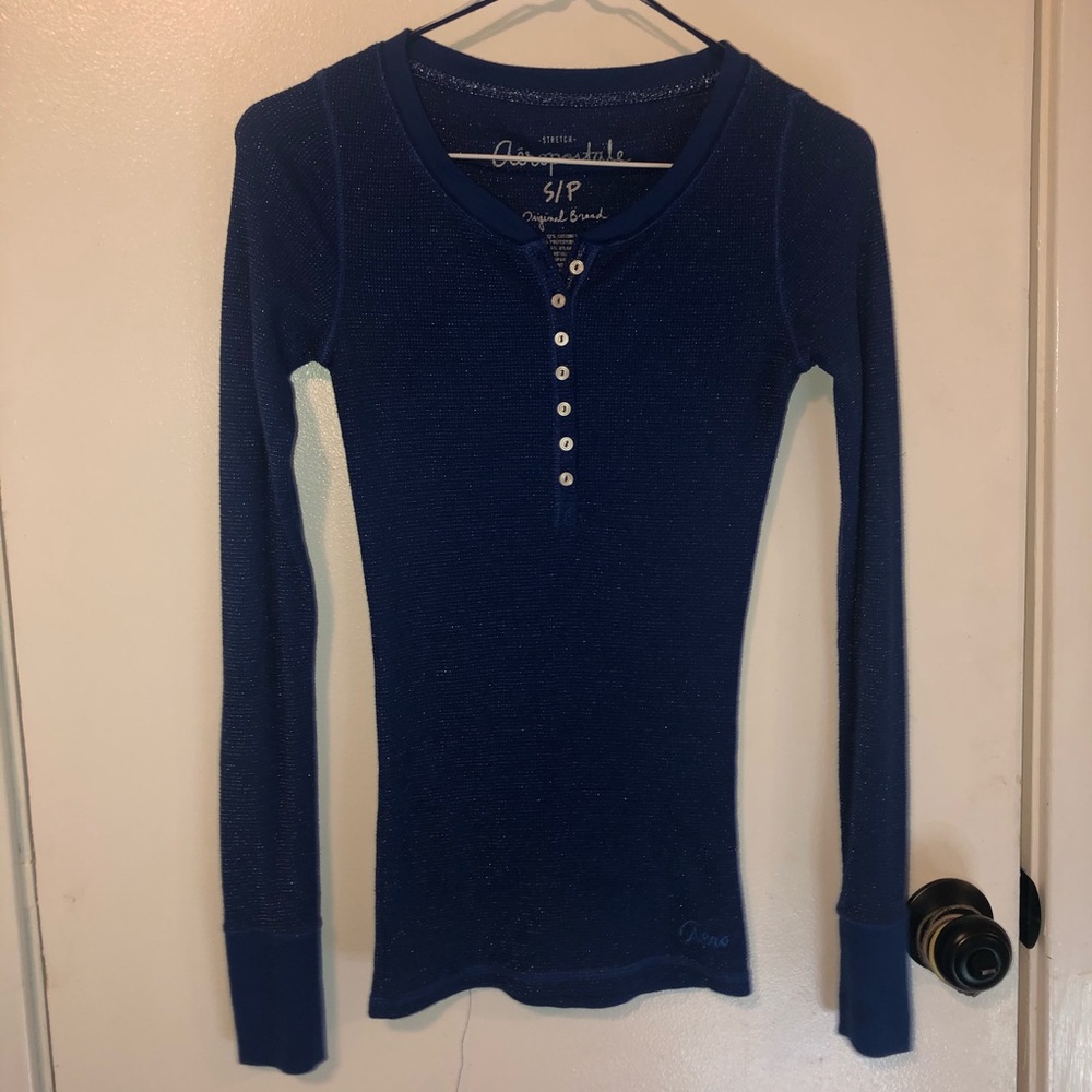 Shimmery Ribbed Long Sleeve
